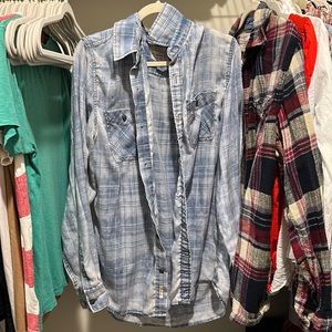 Large plaid button up shirt